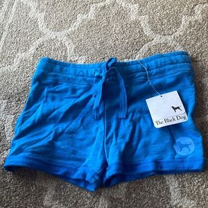 Blue black dog shorts! Never worn, new with tags. Girls size medium.